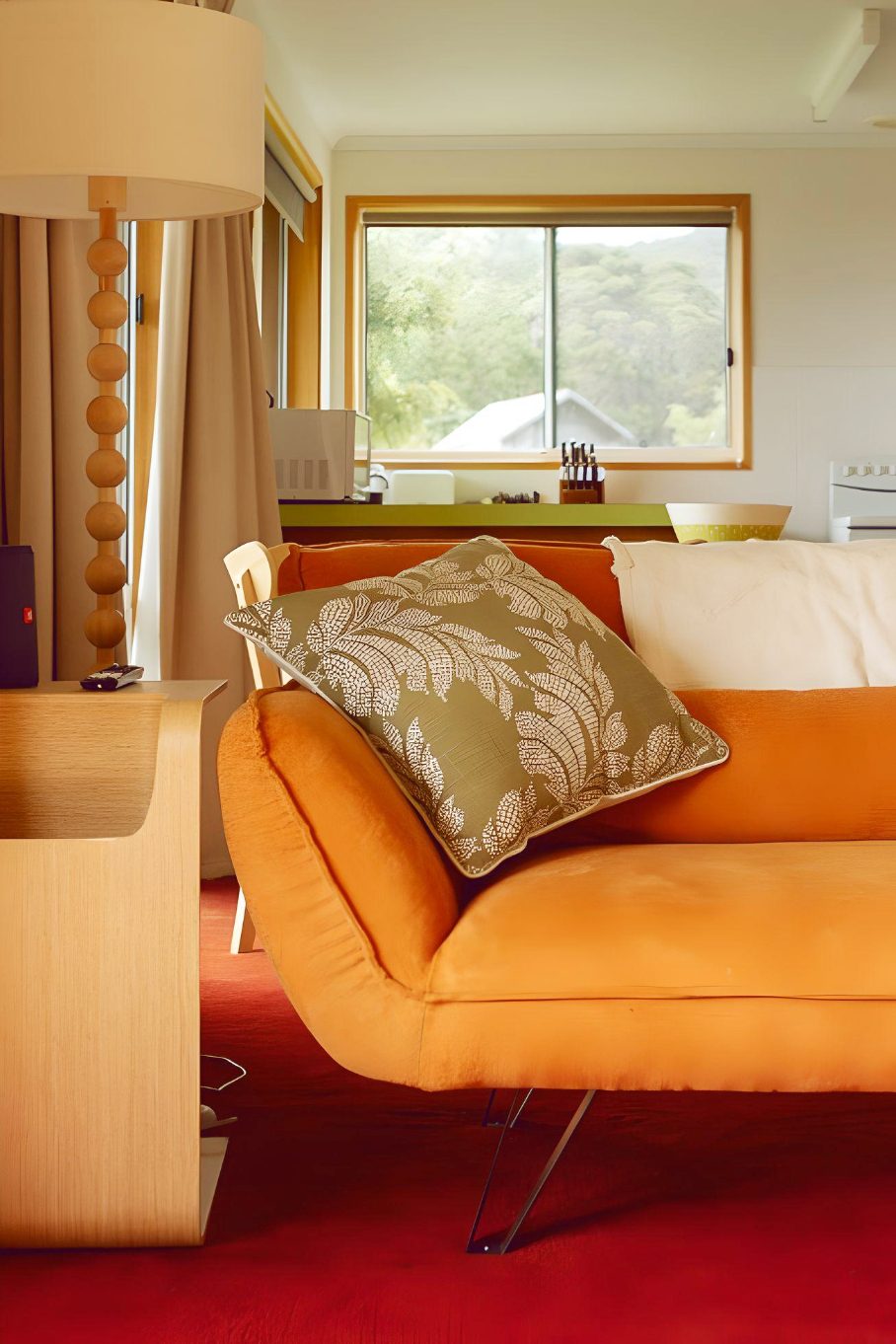 Deck overlooking the garden and bay